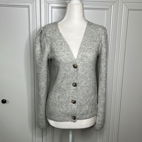 Vince Camuto Puff Sleeve Button Knit Cardigan Size XS - Picture 1 of 6